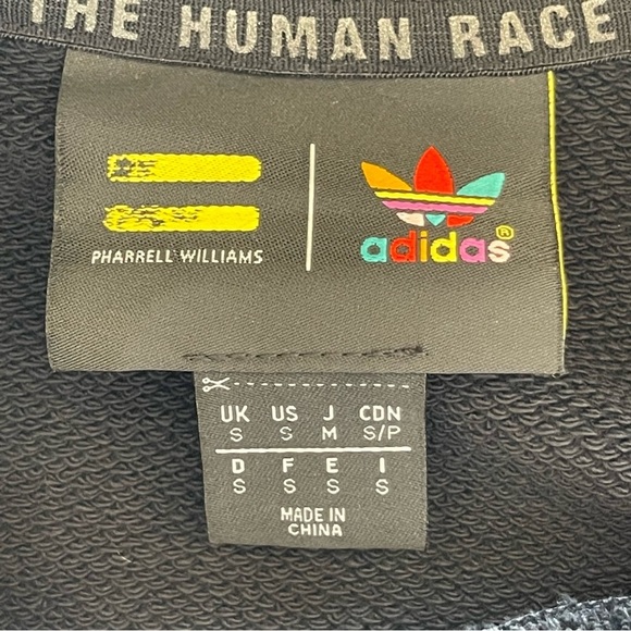 Adidas Men's Black and Grey Hoodie Pharrell Williams Human Race Size Small - Picture 9 of 9